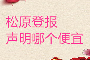 松原登報(bào)聲明哪個便宜
